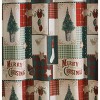 Kate Aurora Merry Christmas Evergreens & Ornaments Plaid Farmhouse Fabric Shower Curtain - 2 of 3