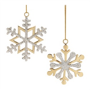 Jeweled Metal Snowflake Ornament (Set of 2) - 1 of 4