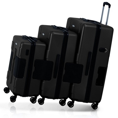 TACH V3 Connectable Hardside Luggage Set 3 Piece Set Black