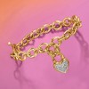 Ross-Simons 0.25 ct. t.w. Diamond Heart Lock Toggle Bracelet in 18kt Gold Over Sterling and Sterling Silver - 3 of 4