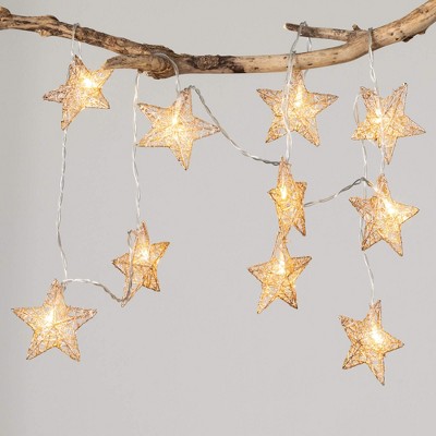 Sullivans 6 ft. Champagne Lighted Star Garland  Gold Christmas Garland