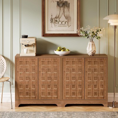 Hommoo 57.5-Inch Farmhouse Sideboard Buffet Cabinet with Storage