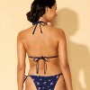 Women's Floral Print Center Tie Triangle Bikini Top - Wild Fable™ Navy Blue - 2 of 4