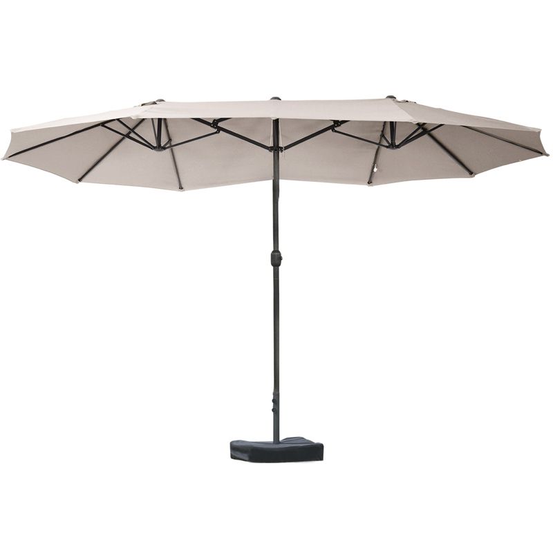 Outsunny 15ft Patio Umbrella Double-Sided Outdoor Market Extra Large Umbrella with Crank Handle for Deck, Lawn, Backyard and Pool, 1 of 8