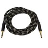 Monoprice Braided Cloth 1/4 Inch (TS) Male 20AWG Instrument Cable Cord - 15 Feet- Black (Gold Plated) - 2 of 4