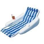 Swimline 68.5" Sunchaser 1-Person Swimming Pool Floating Lounge Chair with Pillow - Blue/White