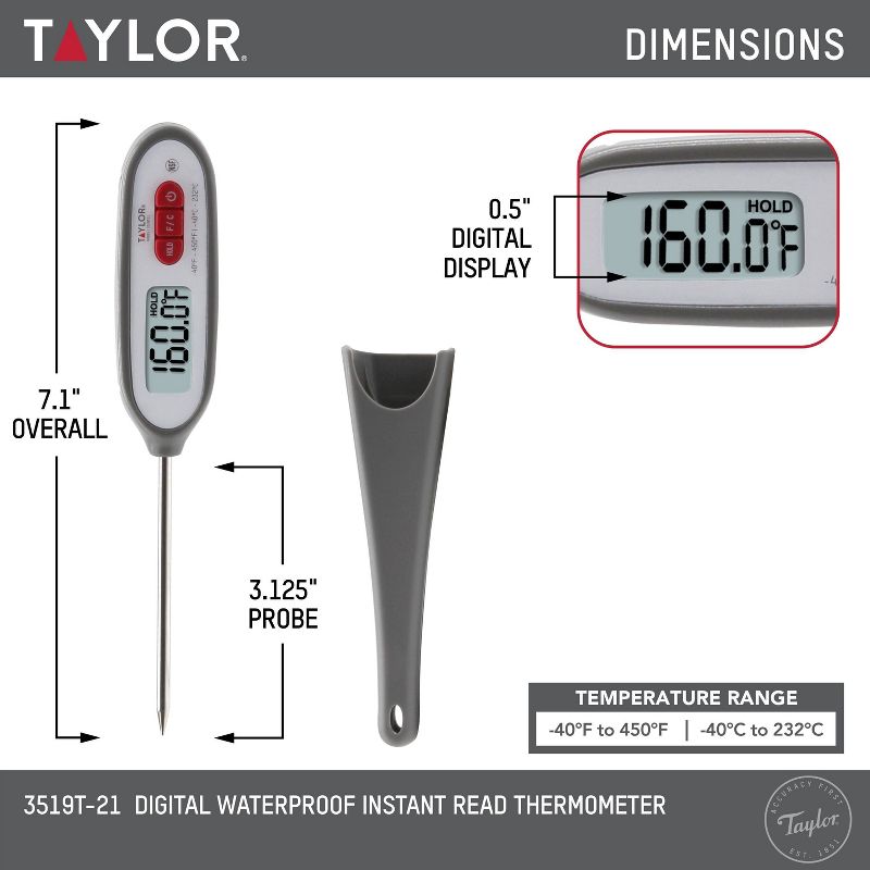 Taylor Compact Instant-Read Pen Style Digital Kitchen Meat Thermometer&#160;, 5 of 6