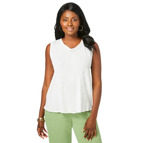 Jessica London Women's Plus Size A-line Gauze Tank : Target