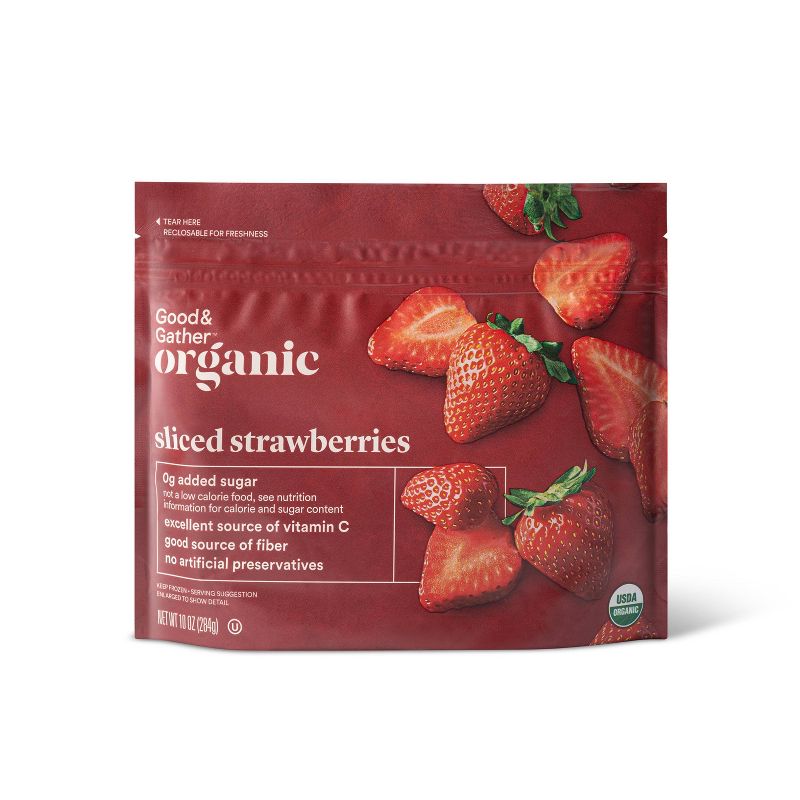 Organic Frozen Sliced Strawberries - 10oz - Good &#38; Gather&#8482;, 1 of 7