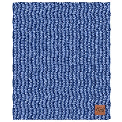 NCAA Florida Gators Two- Tone Sweater Knit Throw Blanket with Faux Leather Logo Patch