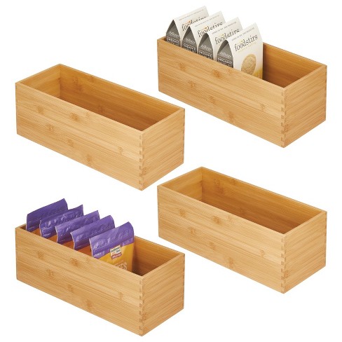 Mdesign Bamboo Stackable Food Storage Organization Bin - Natural Wood :  Target