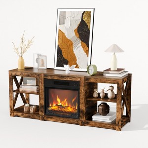 Karl Home TV Stands & Entertainment Centers  For Tvs Up To 70'' Farmhouse with 18'' Fireplace - 1 of 4