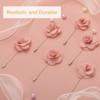 Unique Bargains Camellia Boutonnieres Pins for Formal Party Easy to Use Artificial Flowers 12pcs - 3 of 4