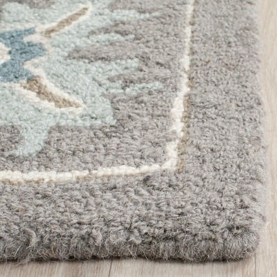 Gray Floral Hand-Tufted Wool 8' x 10' Area Rug