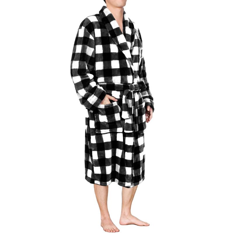 PAVILIA Mens Robe, Soft Bathrobe for Men, Fleece Warm Long Plush Microfiber Shawl Collar Pocket, Bath Shower Spa, 1 of 8