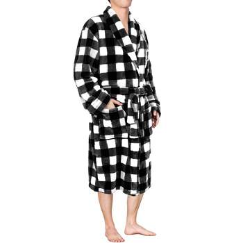 PAVILIA Mens Robe, Soft Bathrobe for Men, Fleece Warm Long Plush Microfiber Shawl Collar Pocket, Bath Shower Spa