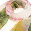 Wrapables Lightweight Sheer Silky Feeling Georgette Scarf, Green Lotus Flower - 4 of 4