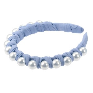 Unique Bargains Women's Fashion Faux Pearl Braided Tape Headband Hairband 0.79 Inch Wide 1 Pc - 1 of 4