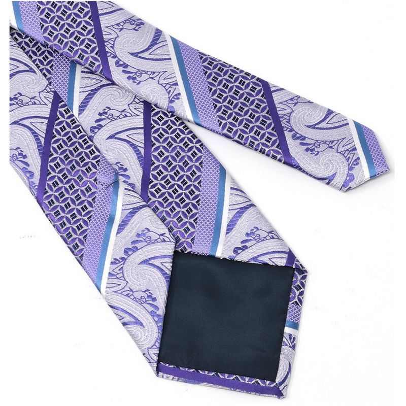Men's Diagonal Paisley Micro Fiber Poly Woven Regular Neck Tie, 4 of 5