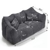 Aukfa Bean Bag Sofa Chairs Loveseat, Oversized Bean Bag Couch,  Lazy Floor Sofa Chair with Two Pillows for Living Room, Bedroom, Apartment - 3 of 4
