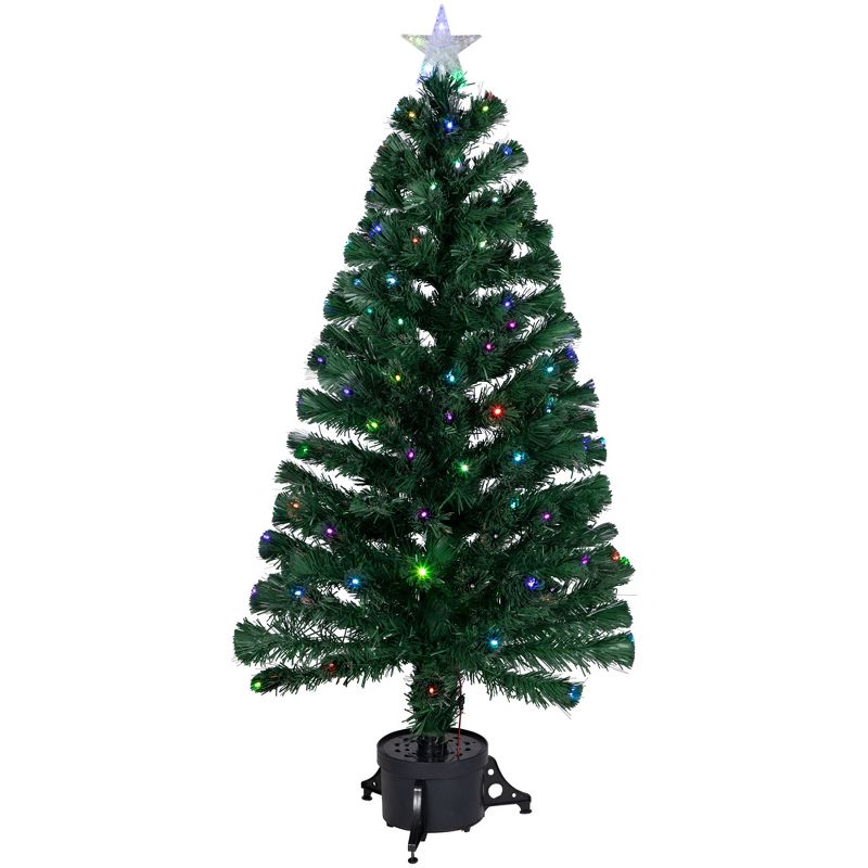 Northlight 4' Prelit Artificial Christmas Tree LED Color Changing Fiber Optic with Star Tree Topper - Multicolor Lights, 1 of 10