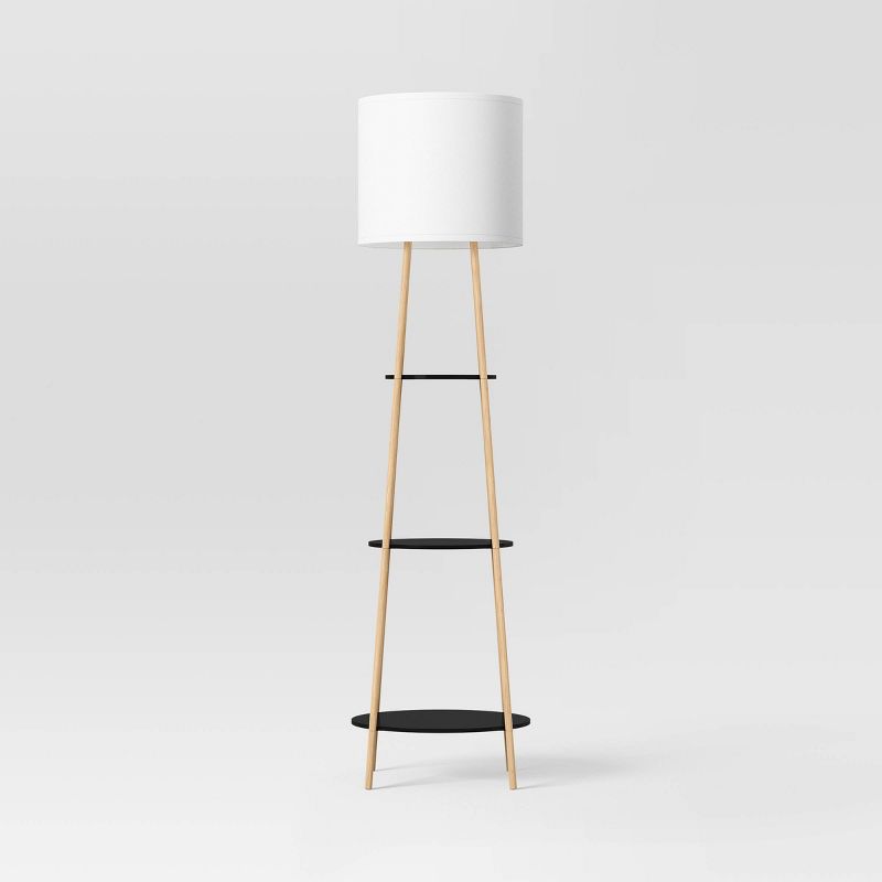 Shelf Floor Lamp Black/Natural - Threshold™, 4 of 11