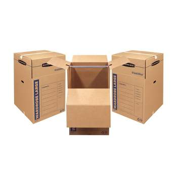 Bankers Box 3pk SmoothMove Tall Wardrobe Moving Boxes 24" x 24" x 40" - Fellowes