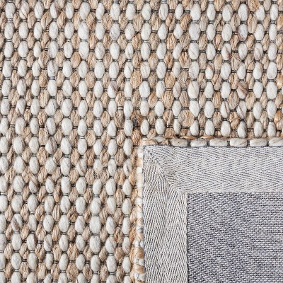 Natural Beige Hand-Tufted Wool and Synthetic Area Rug, 4' x 6'