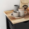 Vynxaria Bar Serving Carts, Rolling Kitchen Island with Wood Top, 26.5"W x 14.5"D x 33.75"H, Black - 4 of 4