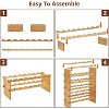 4 Tier Stackable Modular Wine Racks, 36 Bottles Wooden Wine Holder Display Shelves, Bamboo Wine Display Shelves, Wobble-Free Wine Holder - 4 of 4