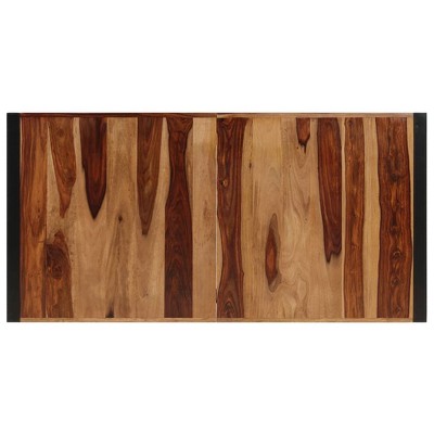 Retro Sheesham Wood Dining Table 55"x28" with Steel Legs