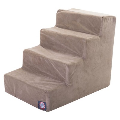 Stone Faux Suede 4-Step Pet Stairs