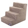 Majestic Pet 4 Step Suede Pet Stairs - Stone - Large - 3 of 4