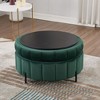 CAVINAS 31.5" Round  Storage Ottoman with Reversible Lid,Multi-Functional Velvet Footstool,Tufted Pumpkin-shape Storage Bench for Bedroom,Office - 4 of 4