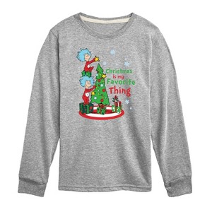 Boys' - The Cat in the Hat - Christmas Is A Family Thing Long Sleeve Graphic T-Shirt - 1 of 4