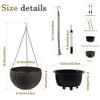KWPZQEB 2 Pack Rattan Hanging Planter Baskets for Plants, w/Water Level Indicator, Self-Watering, Boho Home Decor - 4 of 4