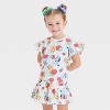 Toddler Girls' 2pc Bluey Strawberry Top & Skort Set - Ivory - 3 of 4