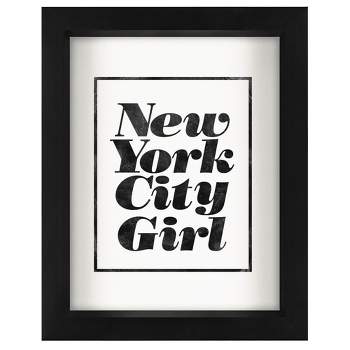 Americanflat Minimalist Motivational New York City Girl' By Motivated Type Shadow Box Framed Wall Art Home Decor