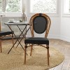 Merrick Lane Mael Stacking Thonet Bistro Style Chair with Textilene Seat and Bamboo Finished Metal Frame for Indoor/Outdoor Use - 2 of 4