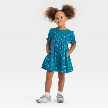 Toddler Girls' Floral Twill Short Sleeve Dress - Cat & Jack™