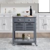 GlasFlength Kitchen Carts and Islands Modern Rolling Kitchen Cart with Spacious Storage for Kitchen, Gray,29.93”*22.05”*36.07" - 3 of 4