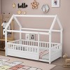 CAVINAS Twin/Full Size Bed Frame with Childlike House Roof,Modern Floor Bed for Kids Room,Bedroom - 2 of 4
