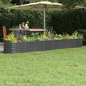 Garden Raised Bed Anthracite Powder-coated steel Large Durable vidaXL - 1 of 4