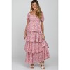 PinkBlush Pink Floral Square Neck Ruffle Layered Maternity Maxi Dress - 4 of 4