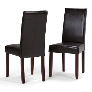 Normandy Parson Dining Chair Set of 2 Tanners Brown Faux Leather - Wyndenhall