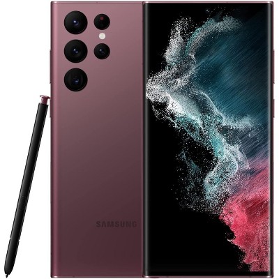Manufacturer Refurbished Samsung Galaxy S22 Ultra 5G S908U (Fully Unlocked) 128GB Burgundy (Excellent)