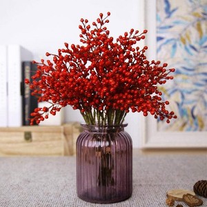 Aoibox 16 Pack Artificial Red Berry Stems 11.8 Inch for Christmas Tree Holiday Home Party Wedding Fall Thanksgiving Decorations - 1 of 4