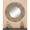 Wood Starburst Wall Mirror Silver - Olivia & May: Rustic Style, MDF Frame, No Assembly, 41.5" Diameter - 2 of 4