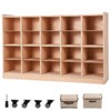 TROPOW Organizer Cubes with 2 Anti-Flip Fittings, 4 Castors and 2 Boxes for Home, School, Kindergarten, Natural - 3 of 4
