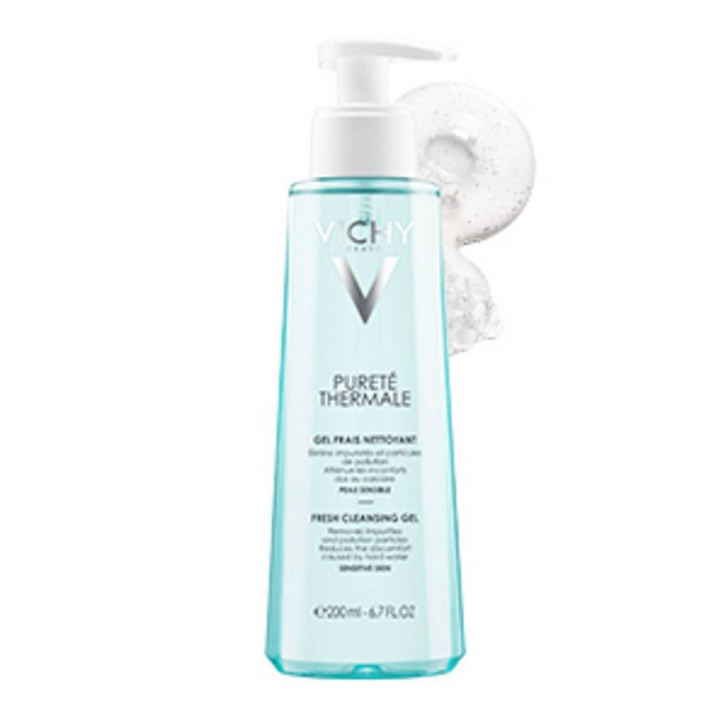 Vichy Cleansing Gel Face Wash, Puret&#233; Thermale Fresh Facial Cleanser &#38; Makeup Remover with Vitamin B5 - Unscented - 6.75oz, 4 of 8
